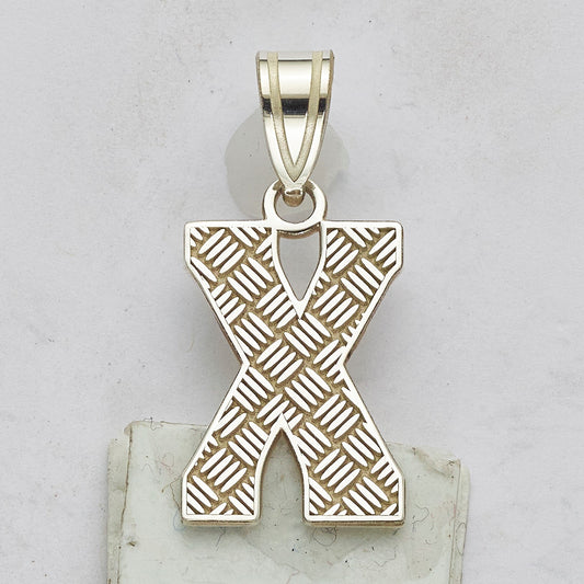 Sterling Silver Rhodium-plated Letter X Initial Pendant