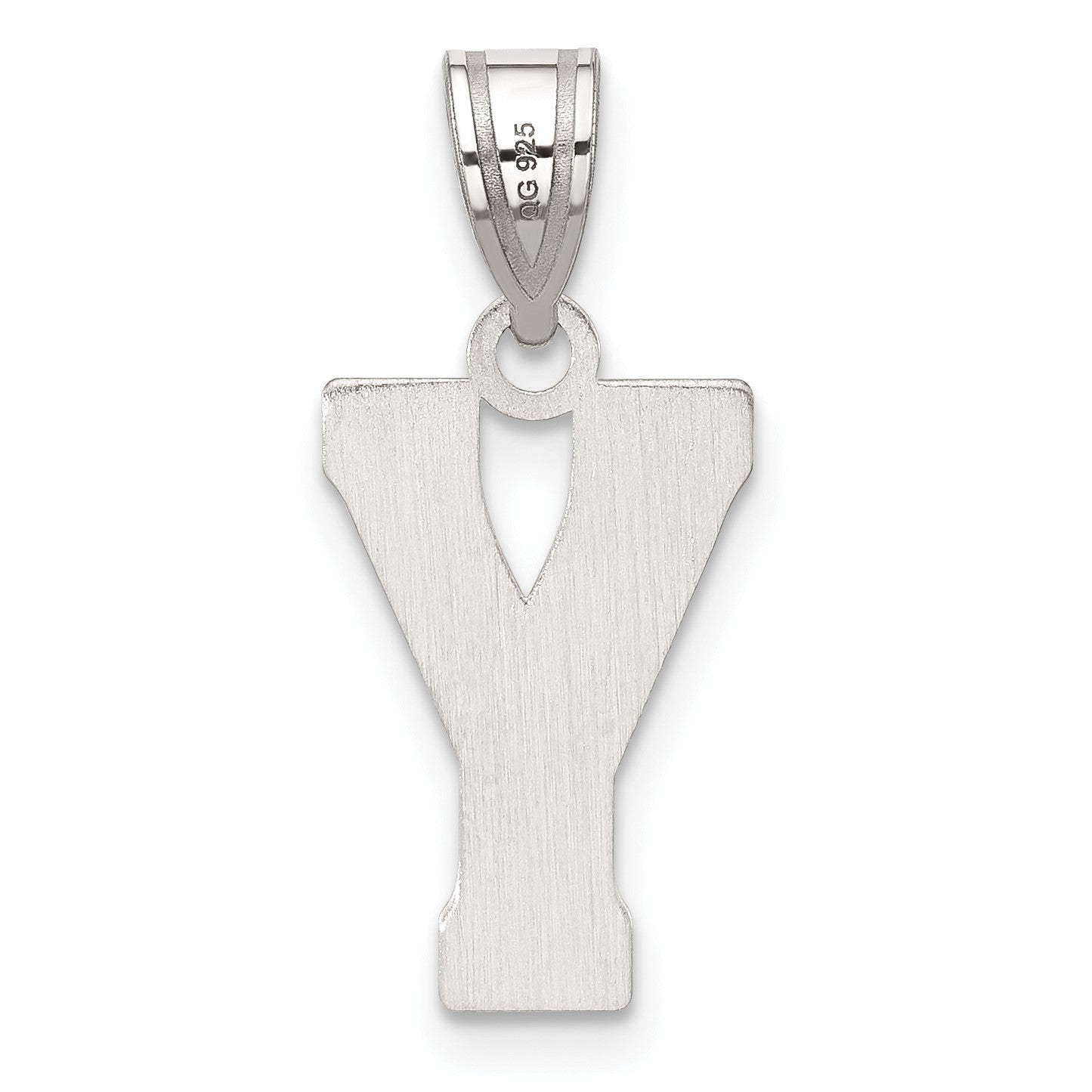 Sterling Silver Rhodium-plated Letter Y Initial Pendant