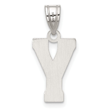 Sterling Silver Rhodium-plated Letter Y Initial Pendant