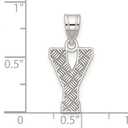 Sterling Silver Rhodium-plated Letter Y Initial Pendant