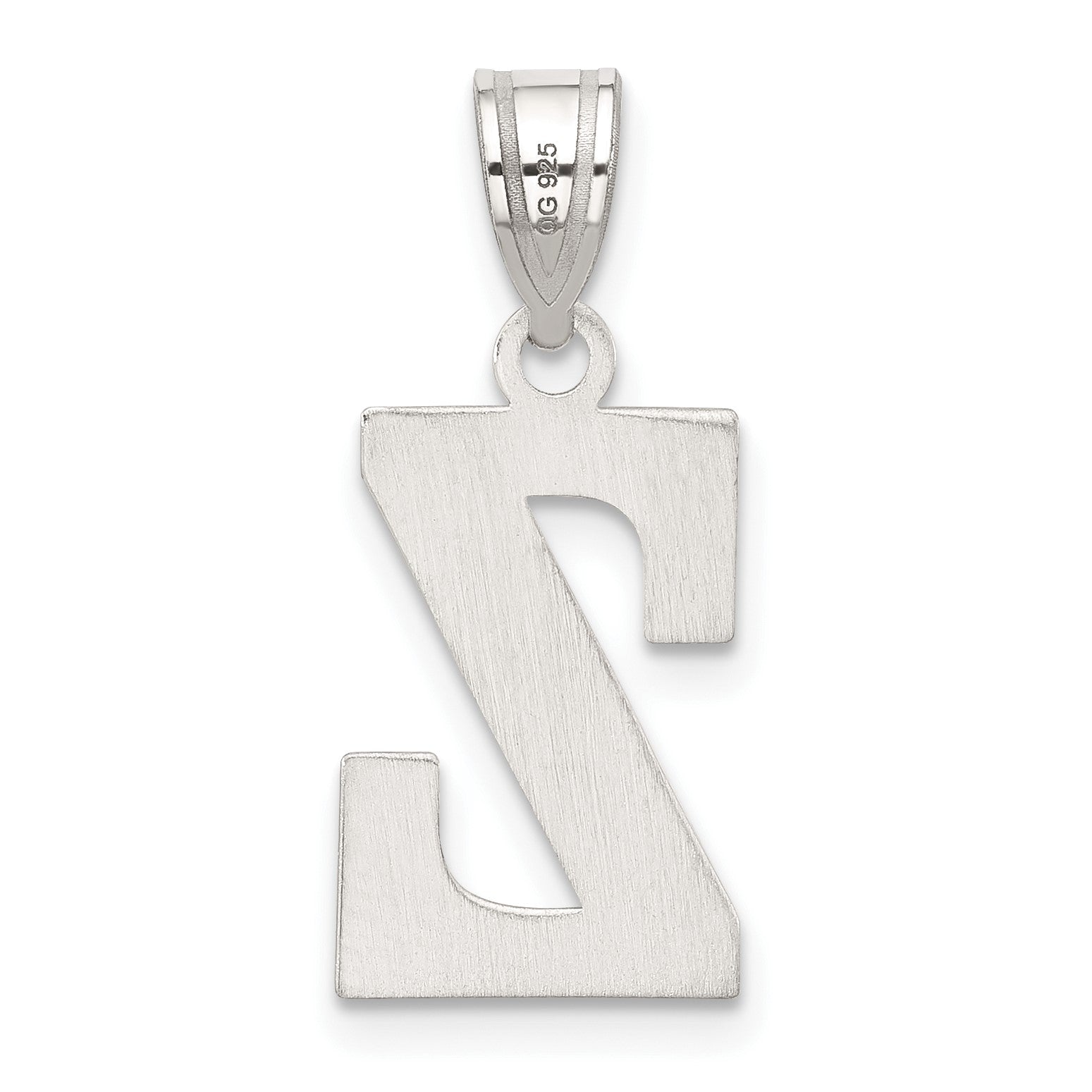 Sterling Silver Rhodium-plated Letter Z Initial Pendant