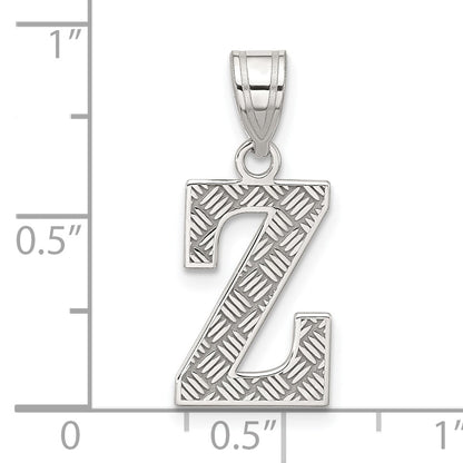Sterling Silver Rhodium-plated Letter Z Initial Pendant