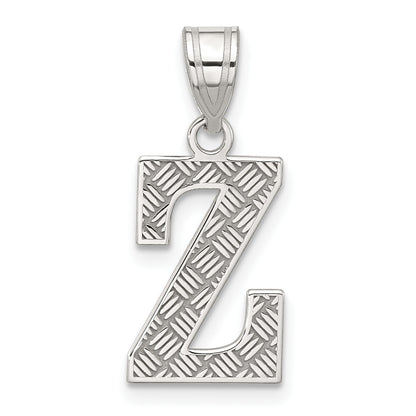 Sterling Silver Rhodium-plated Letter Z Initial Pendant