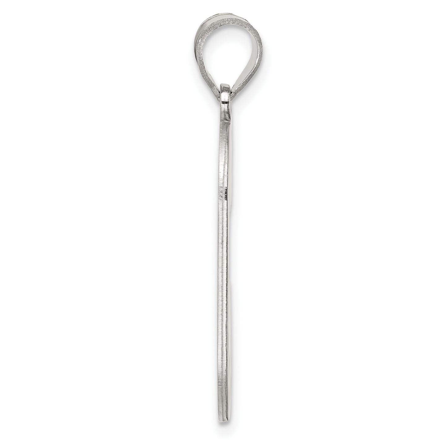 Sterling Silver Rhodium-plated Letter C Initial Pendant