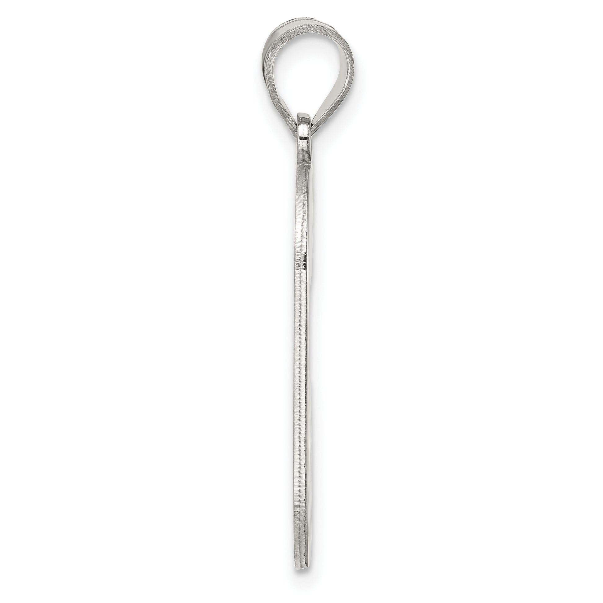 Sterling Silver Rhodium-plated Letter C Initial Pendant