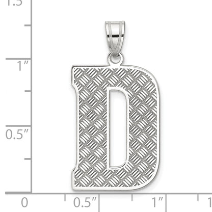 Sterling Silver Rhodium-plated Letter D Initial Pendant