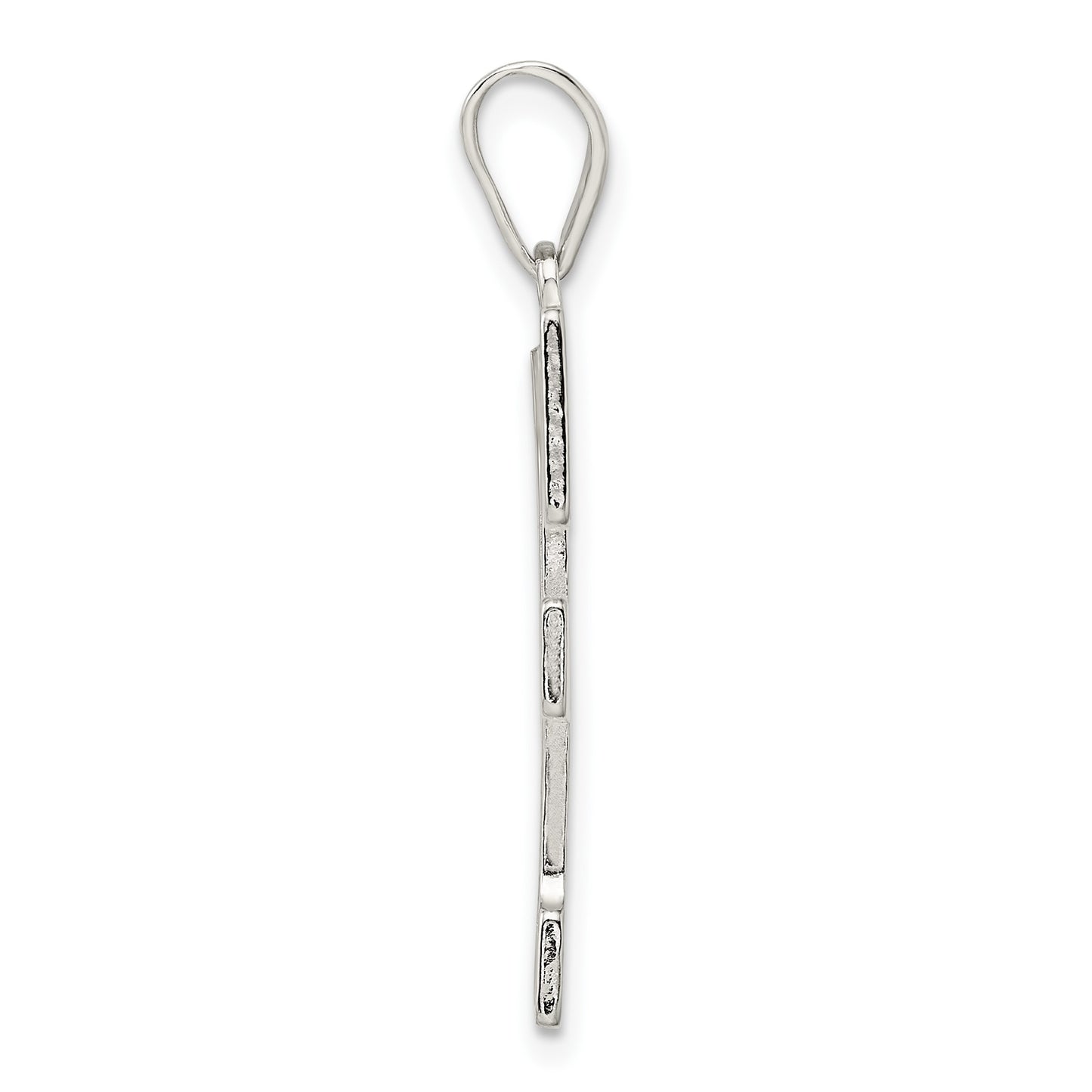 Sterling Silver Rhodium-plated Letter F Initial Pendant