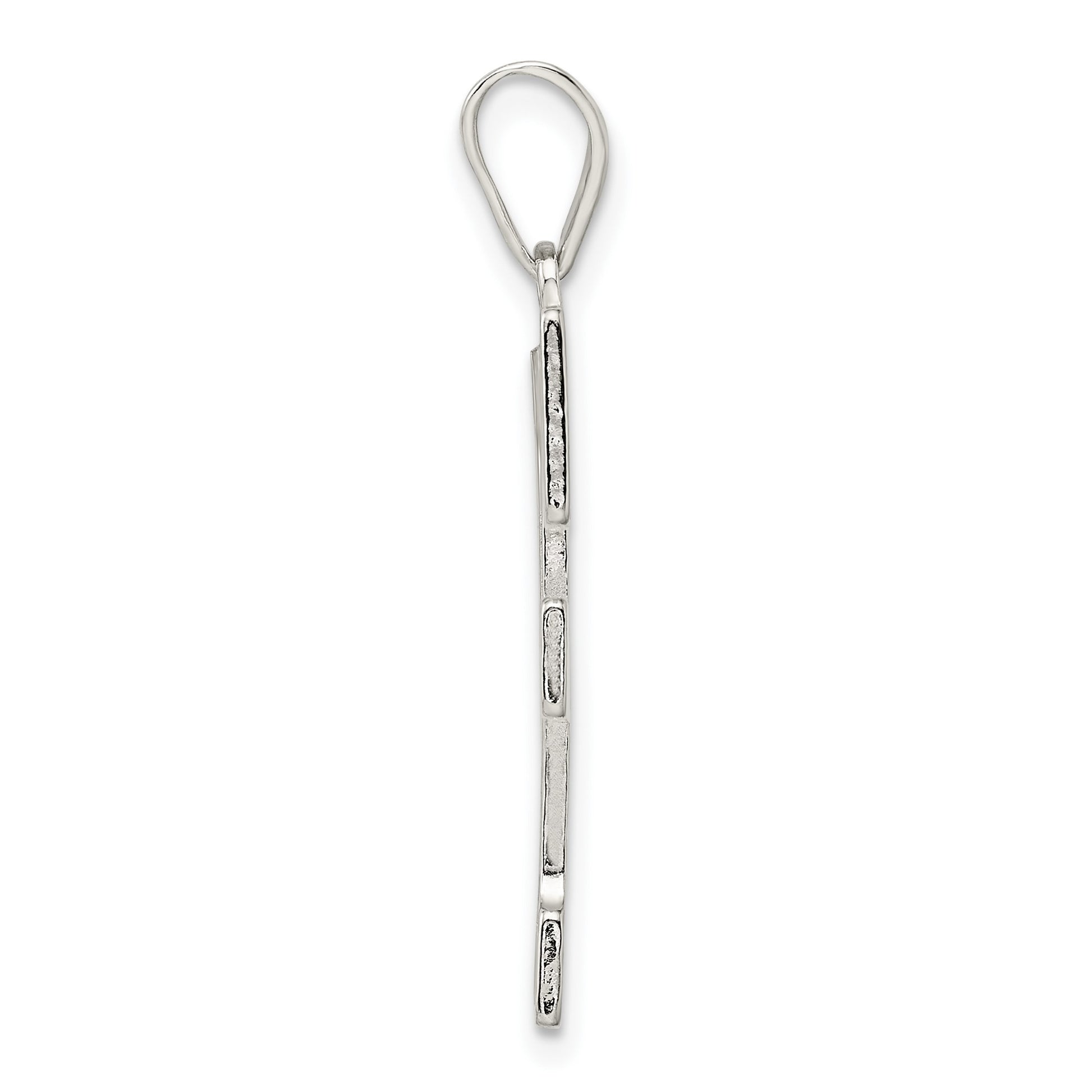 Sterling Silver Rhodium-plated Letter F Initial Pendant