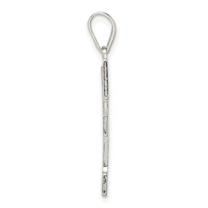 Sterling Silver Rhodium-plated Letter F Initial Pendant