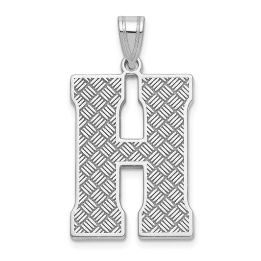 Sterling Silver Rhodium-plated Letter H Initial Pendant