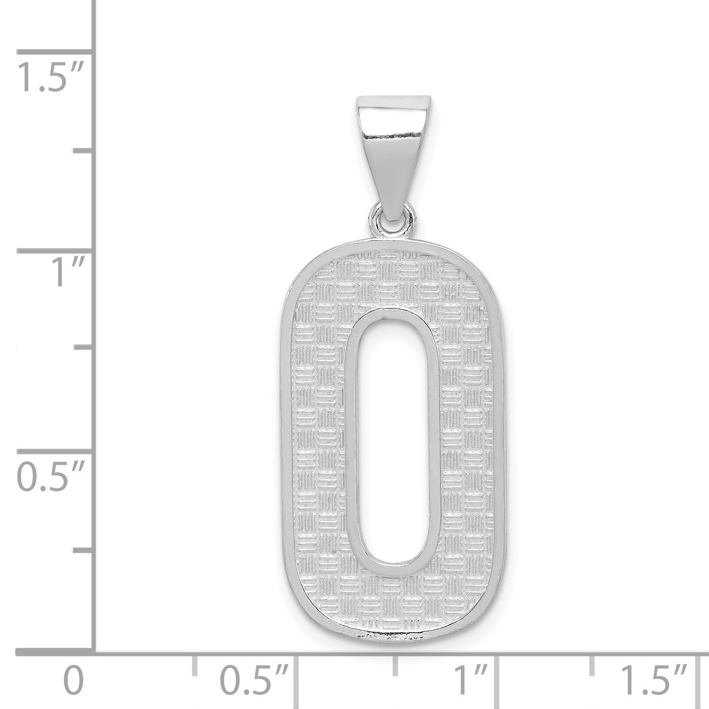 Sterling Silver Rhodium-plated Letter O Initial Pendant