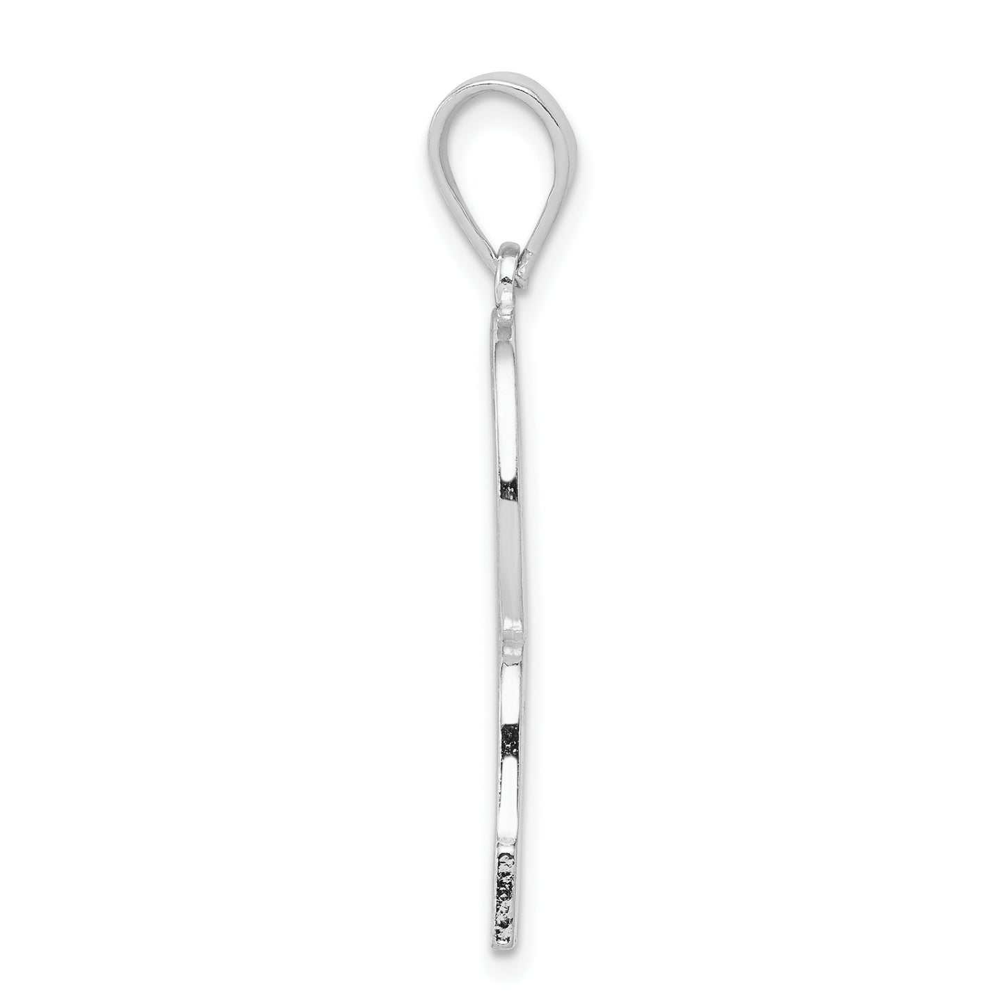 Sterling Silver Rhodium-plated Letter R Initial Pendant