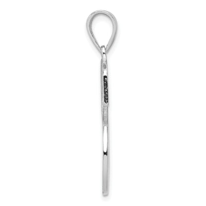 Sterling Silver Rhodium-plated Letter S Initial Pendant