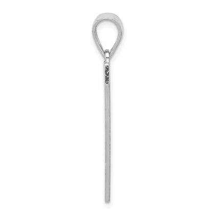 Sterling Silver Rhodium-plated Letter V Initial Pendant