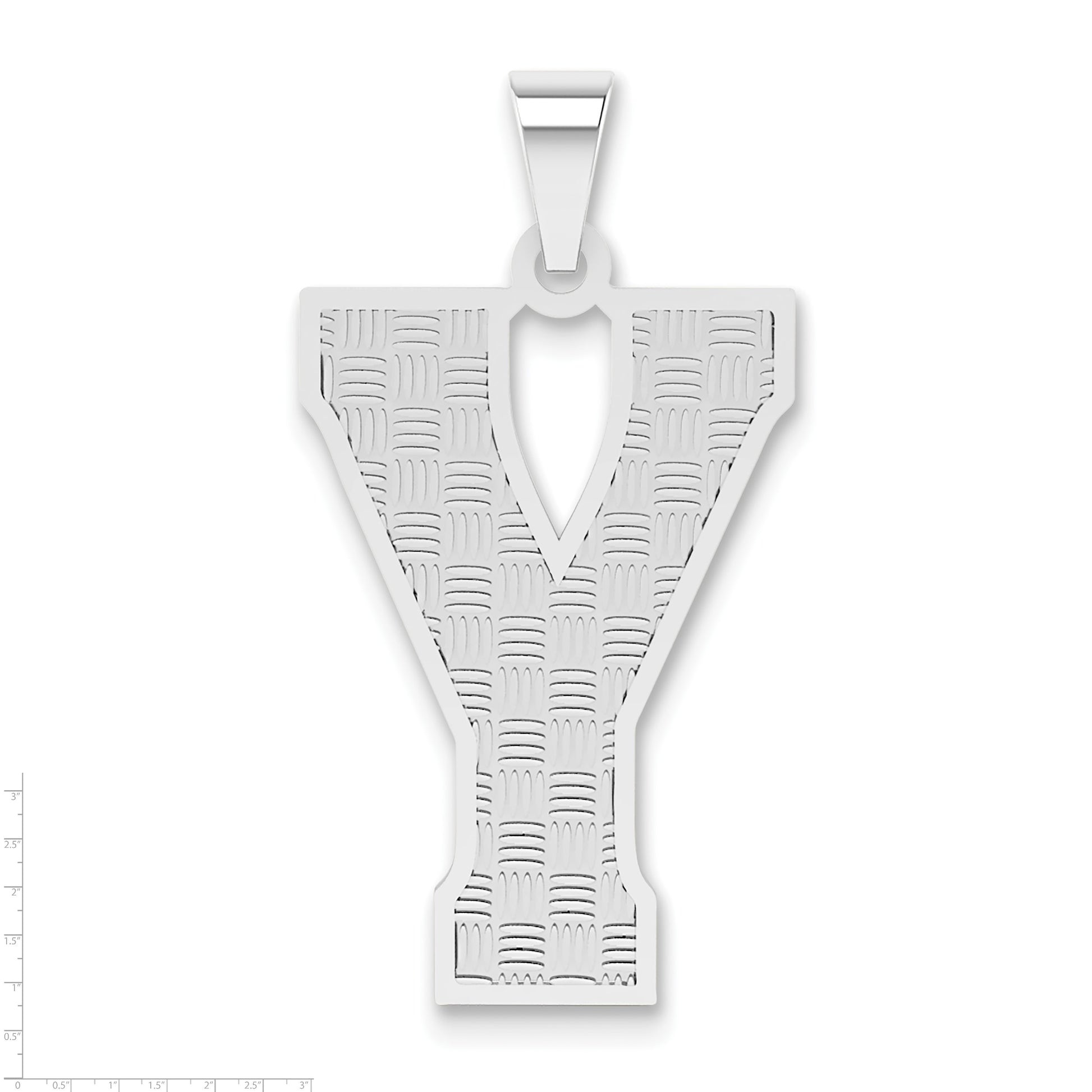 Sterling Silver Rhodium-plated Letter Y Initial Pendant