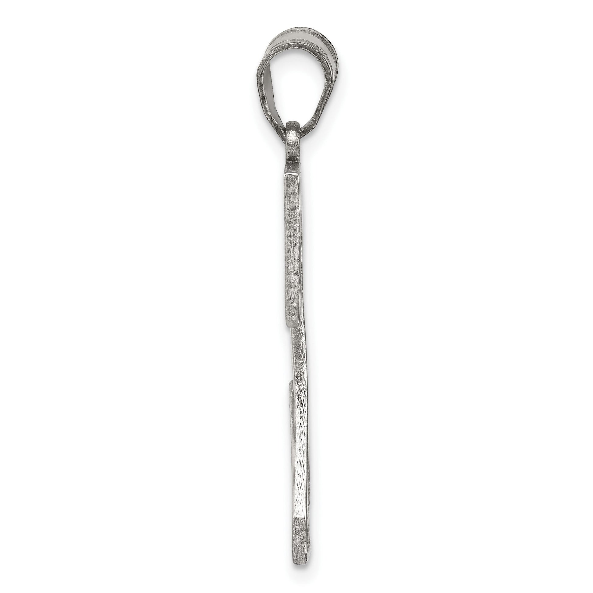 Sterling Silver Rhodium-plated Letter Z Initial Pendant