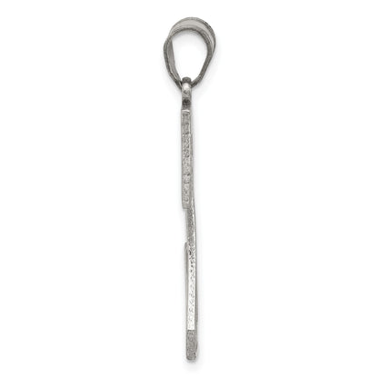 Sterling Silver Rhodium-plated Letter Z Initial Pendant