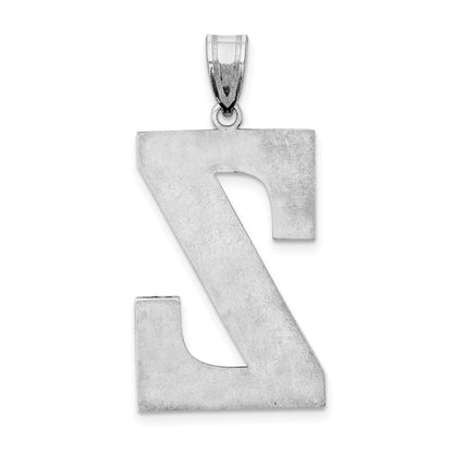 Sterling Silver Rhodium-plated Letter Z Initial Pendant