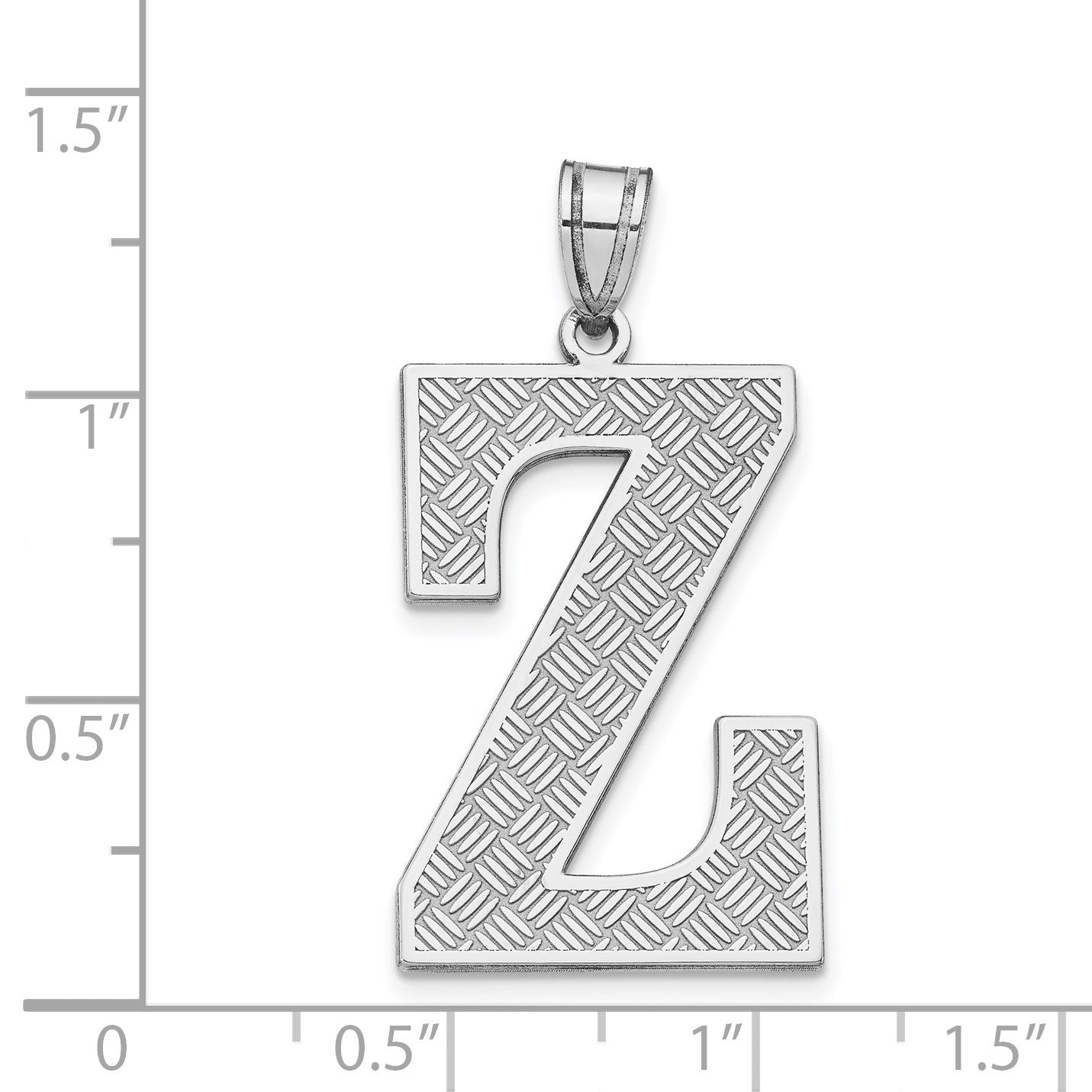 Sterling Silver Rhodium-plated Letter Z Initial Pendant