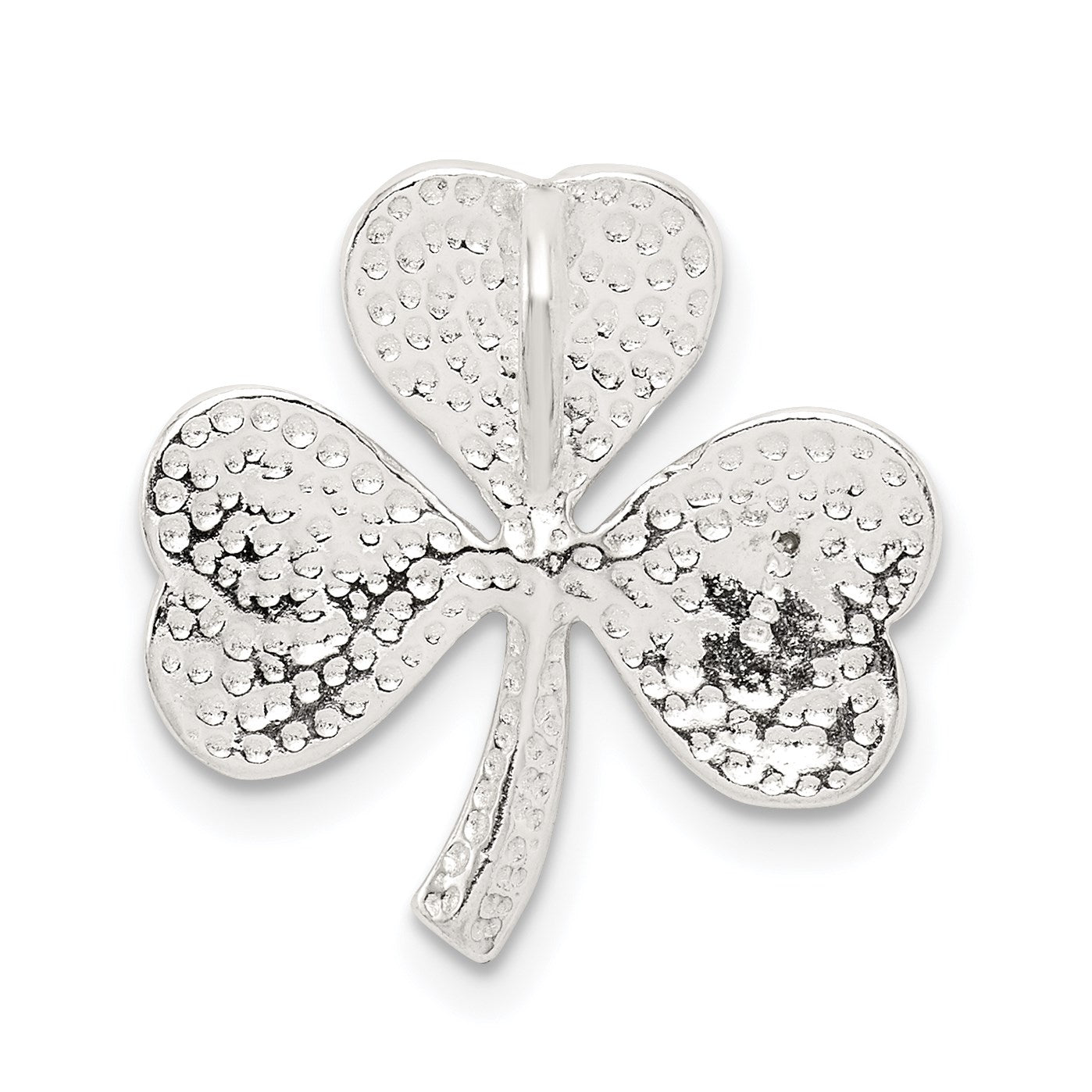 Sterling Silver Polished Diamond-cut Shamrock Chain Slide