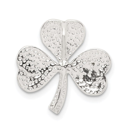 Sterling Silver Polished Diamond-cut Shamrock Chain Slide