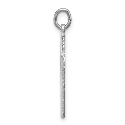 Sterling Silver Platinum-plated Cut-out Cross Charm