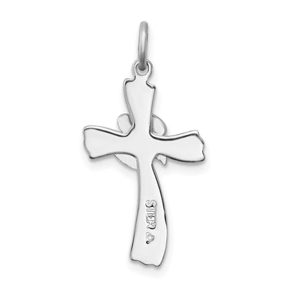 Sterling Silver Platinum-plated & Vermeil Dove Cross Charm