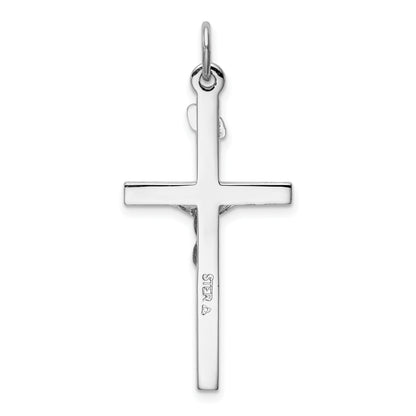 Sterling Silver Platinum-plated INRI Crucifix Pendant