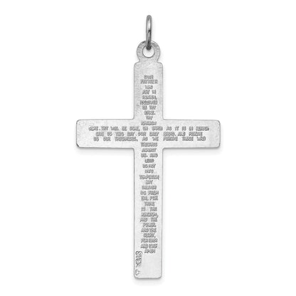 Sterling Silver Platinum-plated Crucifix Pendant