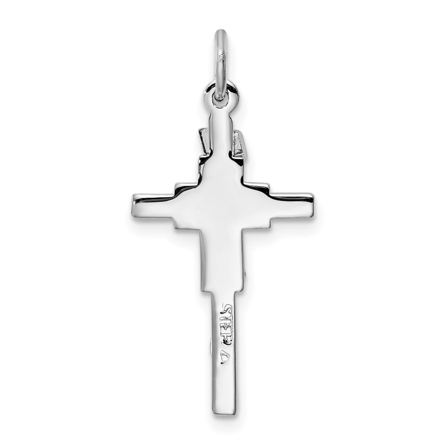 Sterling Silver Platinum-plated & Vermeil INRI Crucifix Charm