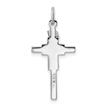Sterling Silver Platinum-plated & Vermeil INRI Crucifix Charm
