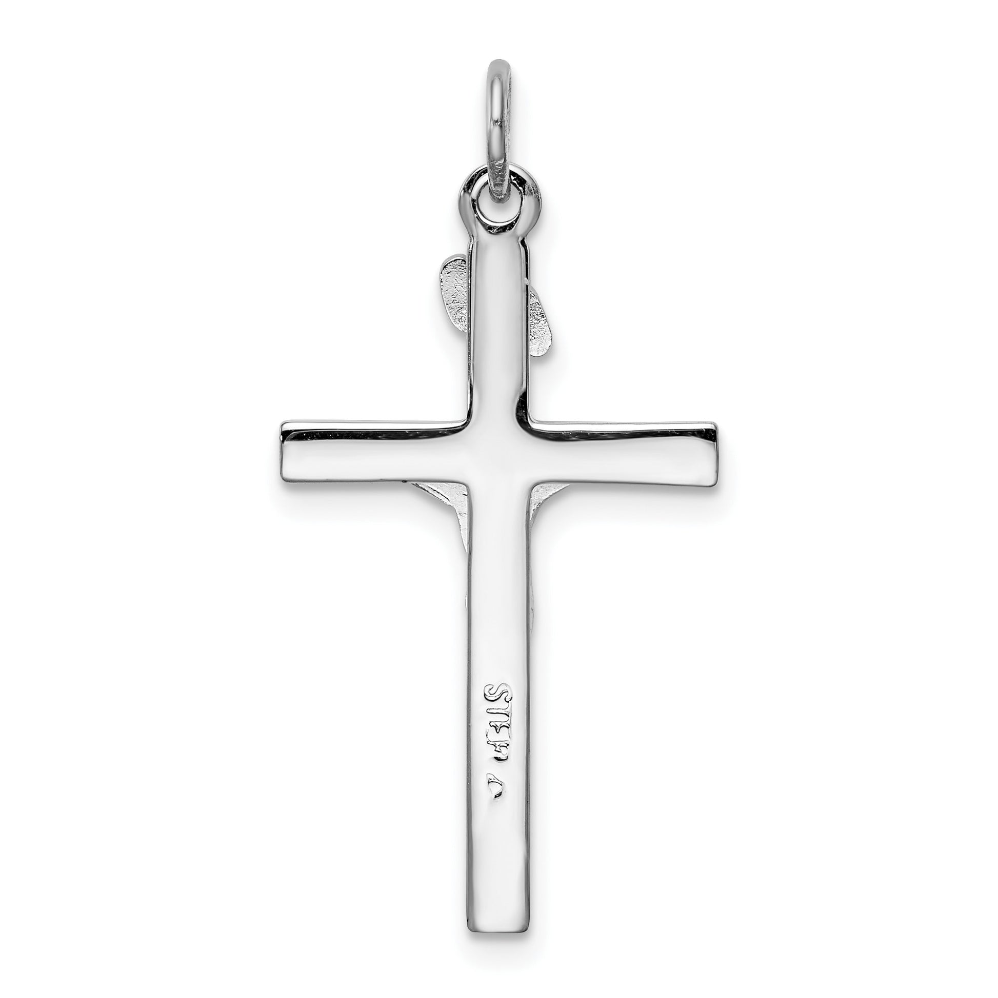 Sterling Silver Platinum-plated & Vermeil INRI Crucifix Charm
