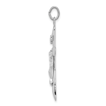 Sterling Silver Platinum-plated INRI Crucifix Pendant