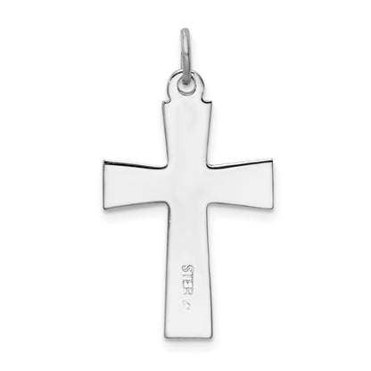 Sterling Silver Platinum-plated Gold-tone INRI Crucifix Charm
