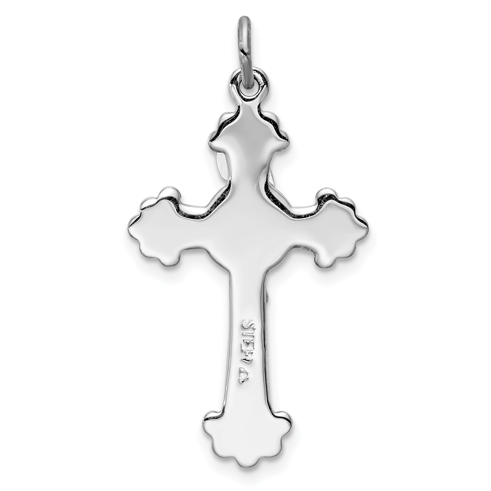Sterling Silver Platinum-plated & Vermeil INRI Crucifix Charm