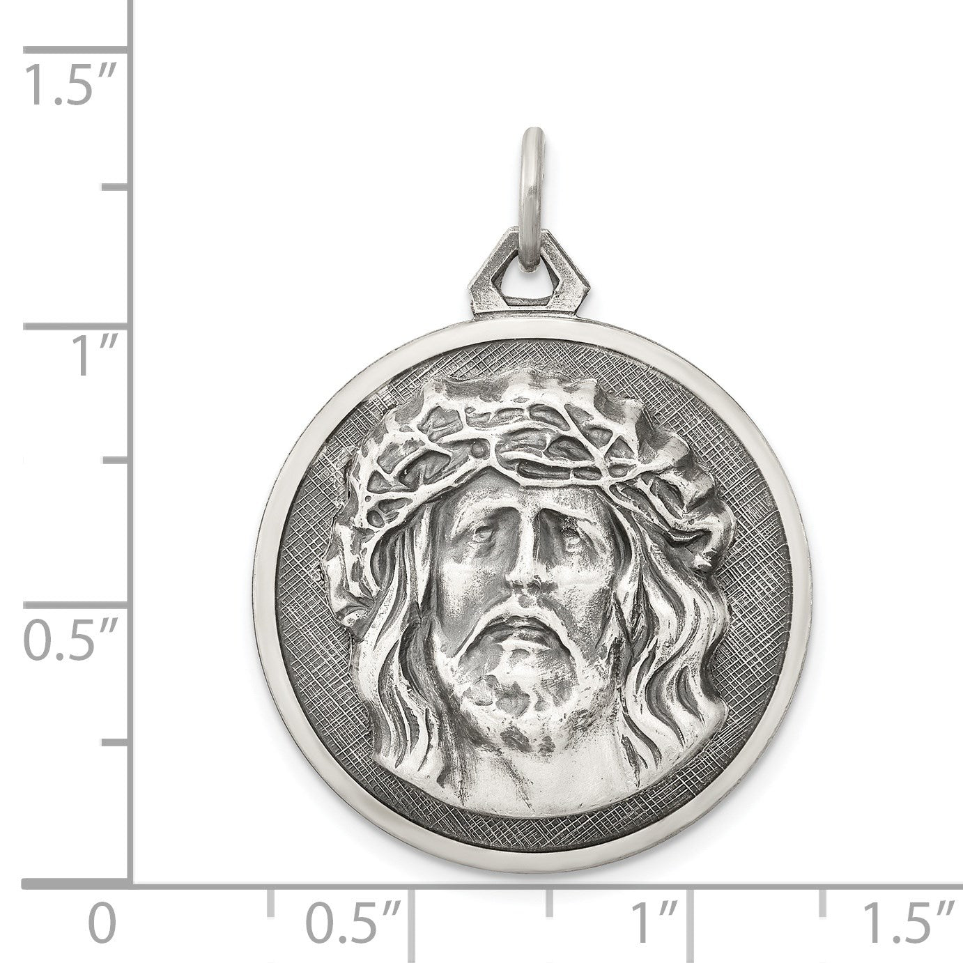 Sterling Silver Antiqued Ecce Homo Medal