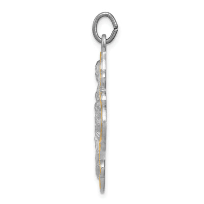 Sterling Silver Platinum-plated 4-way Medal