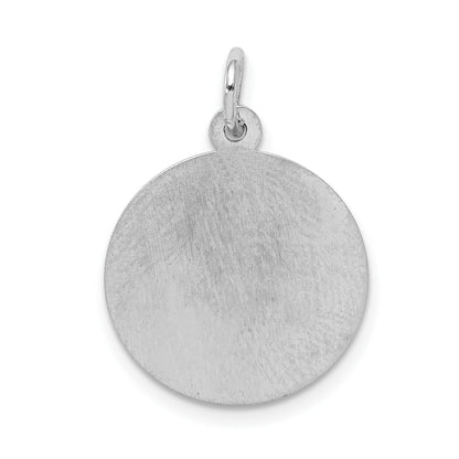 Sterling Silver Rhodium-plated Happy Anniversary Disc Charm