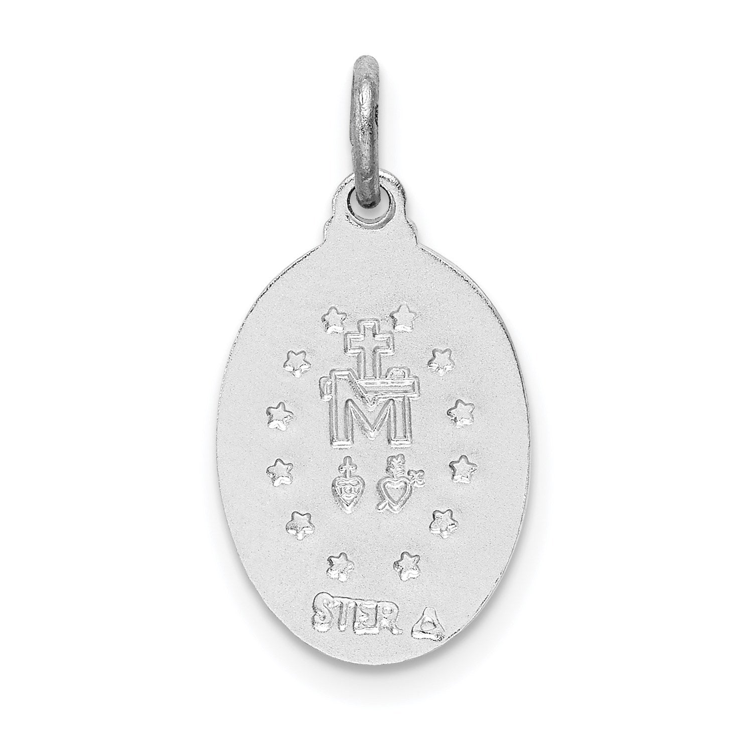 Sterling Silver Platinum-plated Miraculous Medal