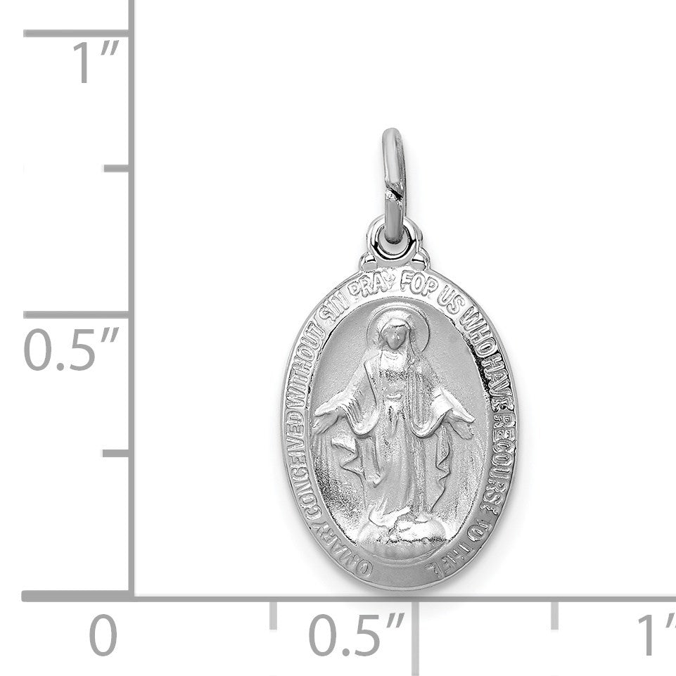 Sterling Silver Platinum-plated Miraculous Medal