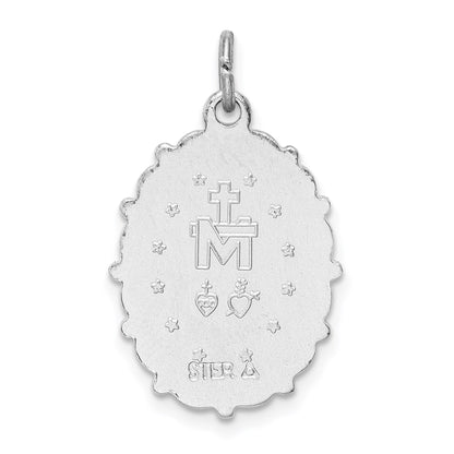 Sterling Silver Platinum-plated Miraculous Medal