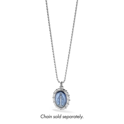 Sterling Silver Platinum-plated Miraculous Medal