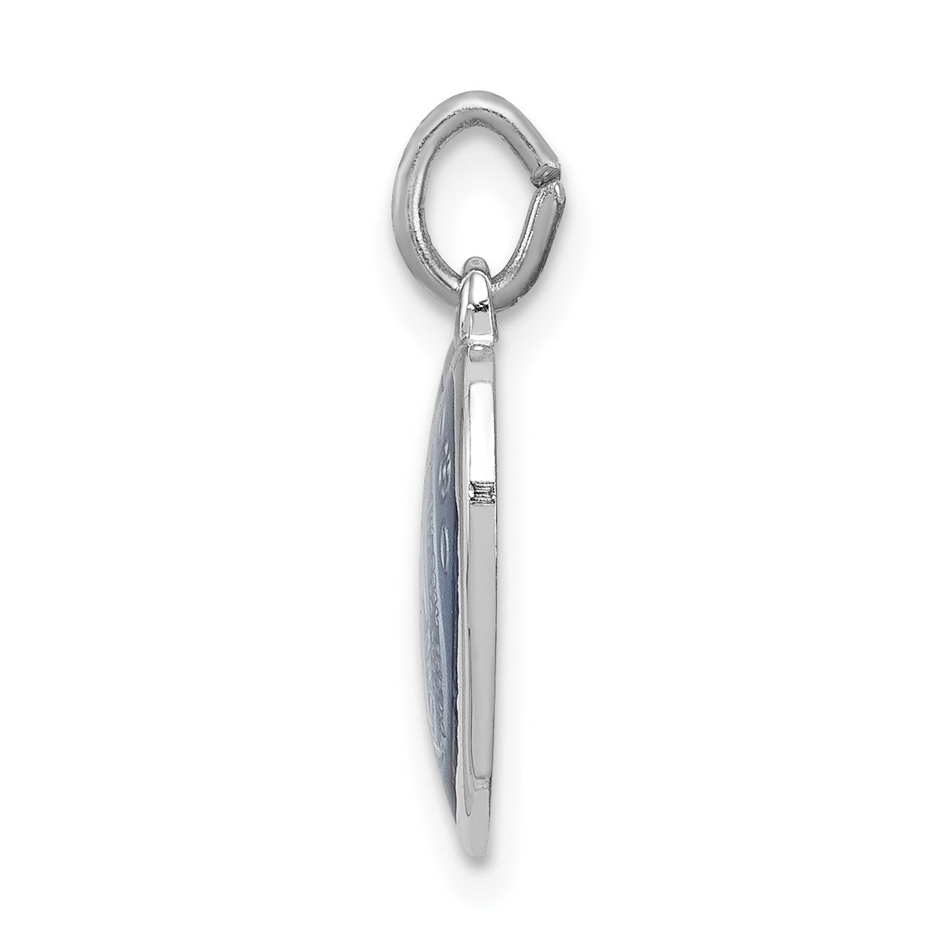 Sterling Silver Platinum-plated Miraculous Heart Medal