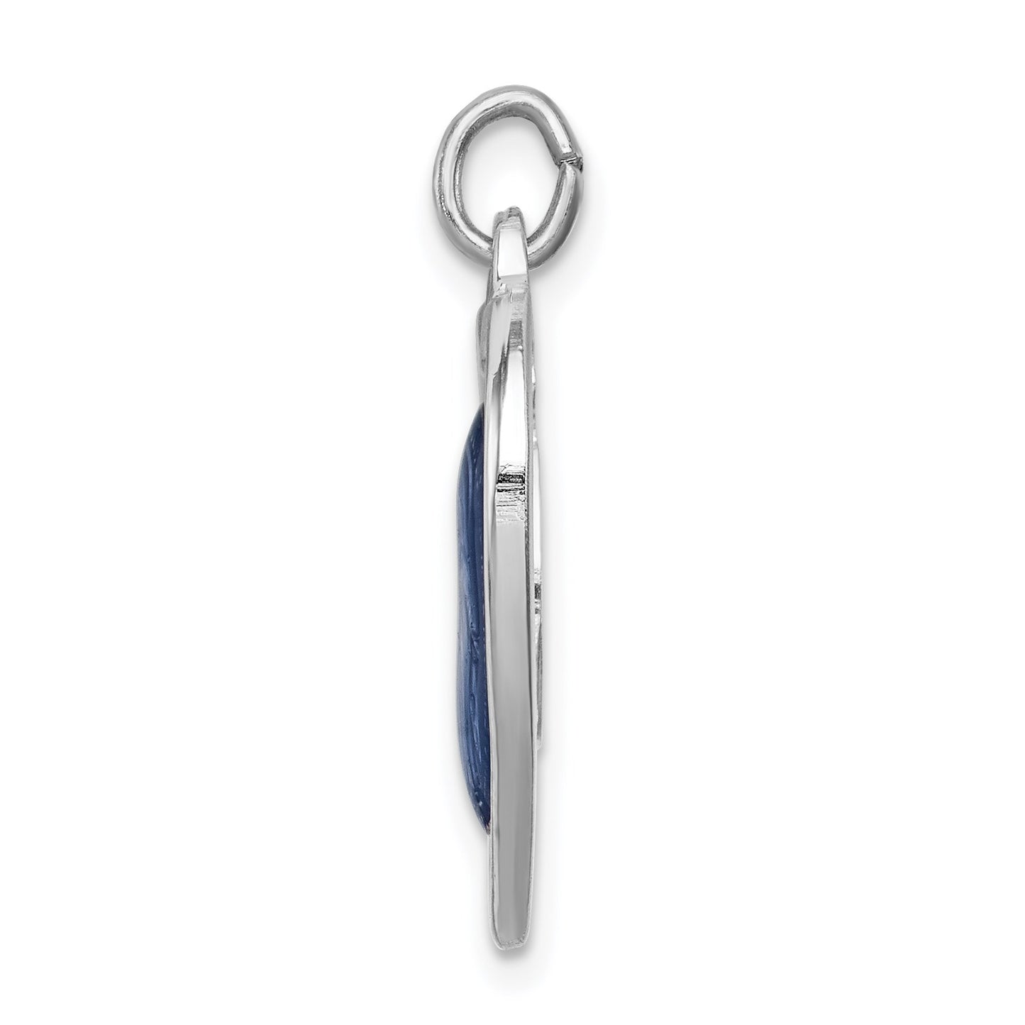 Sterling Silver Platinum-plated Miraculous Heart Medal