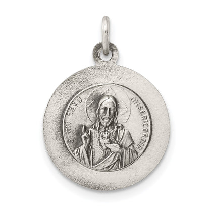 Sterling Silver Antiqued Queen of the Holy Scapular Medal
