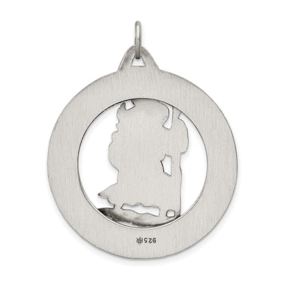 Sterling Silver Antiqued St. Christopher Medal