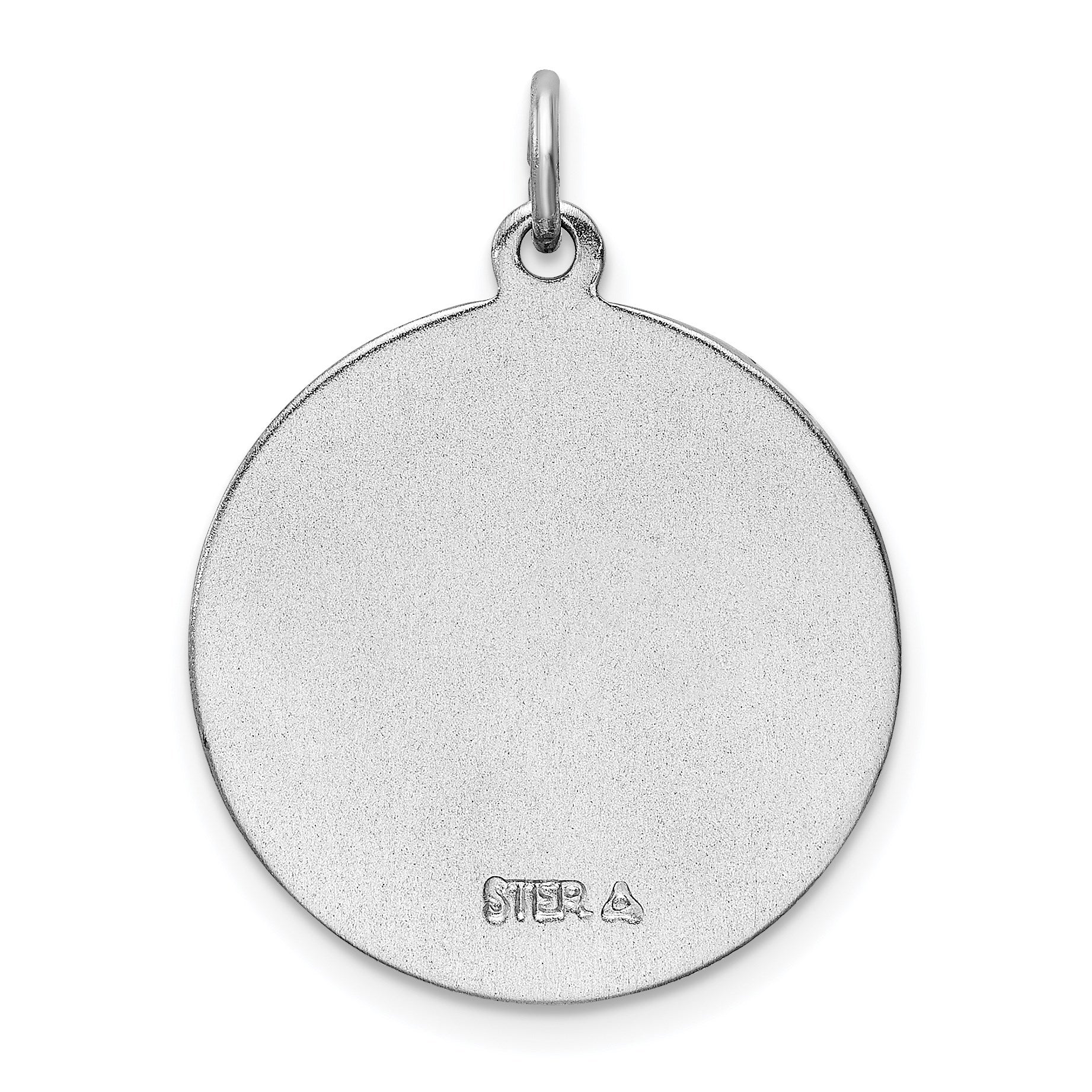 Sterling Silver Platinum-plated Enameled St. Christopher Medal