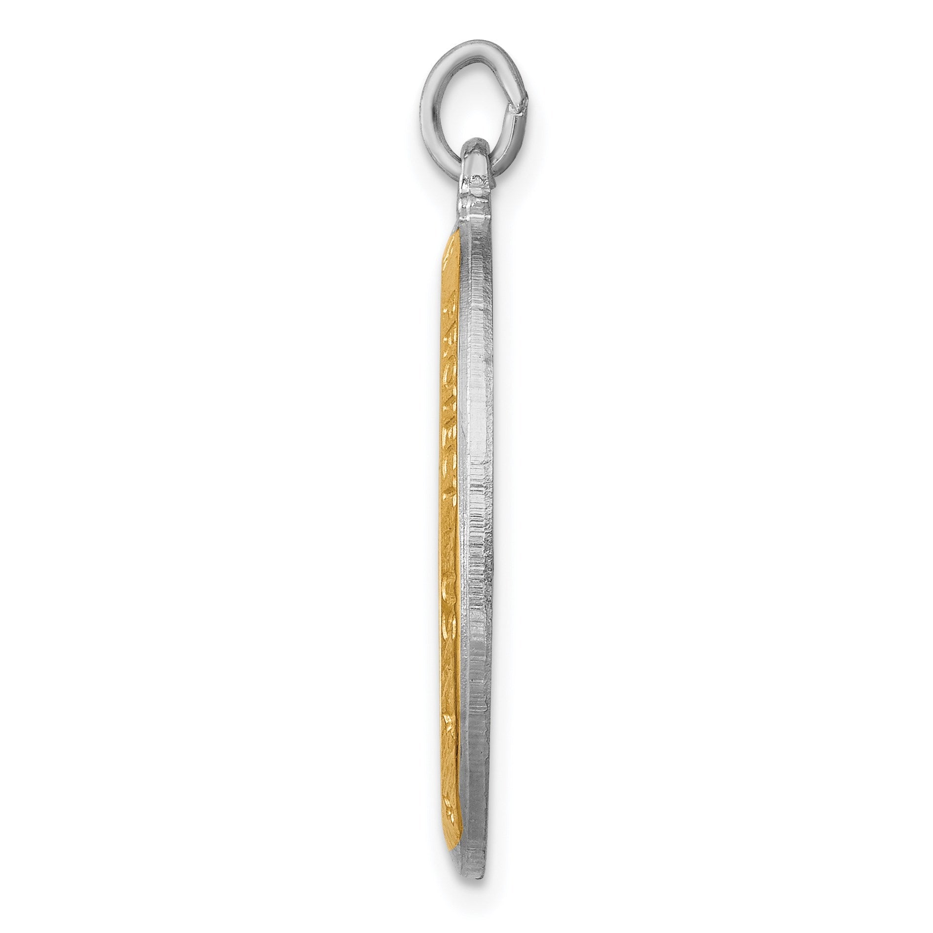 Sterling Silver Platinum-plated & Vermeil St. Christopher Medal