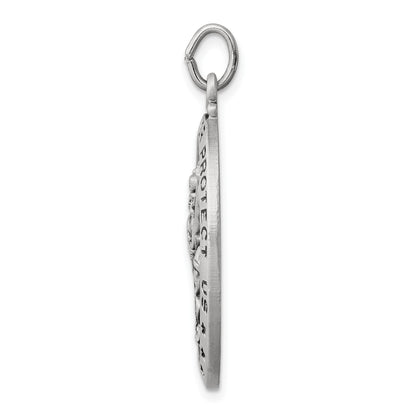 Sterling Silver Antiqued St. Christopher Medal