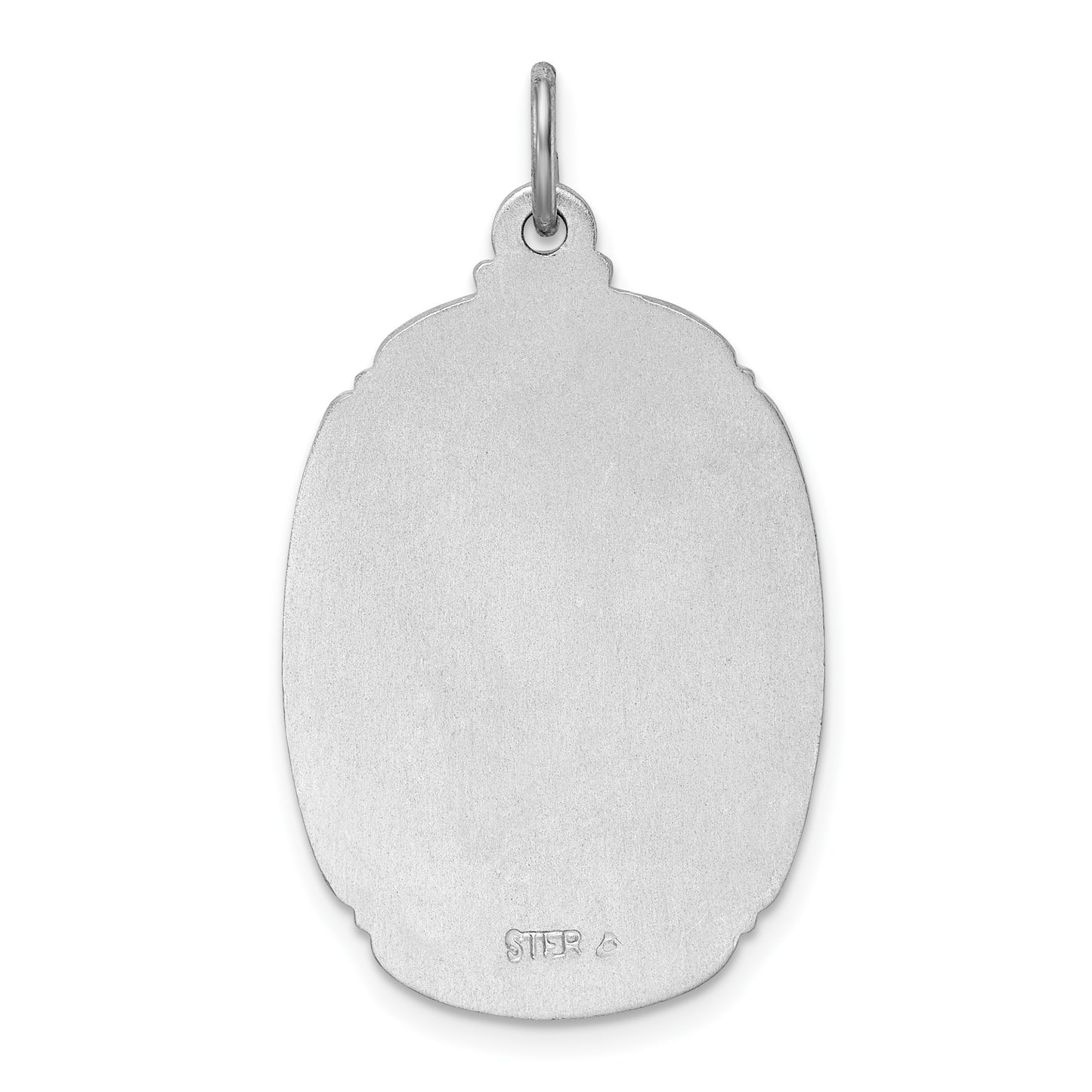 Sterling Silver Platinum-plated St. Christopher Medal